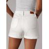 image:imageSidefeel Womens Jean Shorts High Waisted Stretchy Casual Rolled Hem Zimbaplatinum Denim ShortsWhite