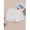 image:imageSidefeel Womens Jean Shorts High Waisted Stretchy Casual Rolled Hem Zimbaplatinum Denim ShortsWhite