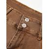 image:imageSidefeel Womens Jean Shorts High Waisted Stretchy Raw Hem Summer Denim Shorts with PocketsBrown