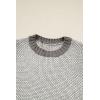 image:imageSidefeel Womens Long Sleeve Pullover Sweaters Casual Crewneck Chunky Knit Color Block Jumper TopsGray
