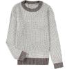 image:imageSidefeel Womens Long Sleeve Pullover Sweaters Casual Crewneck Chunky Knit Color Block Jumper TopsGray