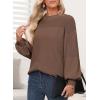 image:imageSidefeel Womens Pullover Sweaters Casual Long Sleeve Crewneck Loose Knit Jumper TopsCoffee