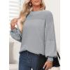 image:imageSidefeel Womens Pullover Sweaters Casual Long Sleeve Crewneck Loose Knit Jumper TopsMedium Grey