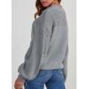 image:imageSidefeel Womens Pullover Sweaters Casual Long Sleeve Crewneck Loose Knit Jumper TopsMedium Grey