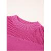 image:imageSidefeel Womens Pullover Sweaters Casual Long Sleeve Crewneck Loose Knit Jumper TopsRose Red