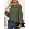 image:imageSidefeel Womens Pullover Sweaters Casual Long Sleeve Crewneck Loose Knit Jumper TopsVineyard Green