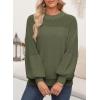 image:imageSidefeel Womens Pullover Sweaters Casual Long Sleeve Crewneck Loose Knit Jumper TopsVineyard Green