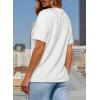image:imageSidefeel Womens Short Sleeve Casual Basic T Shirts Summer Round Neck Pleated Tee Tops Blouses