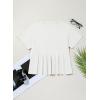 image:imageSidefeel Womens Short Sleeve Casual Basic T Shirts Summer Round Neck Pleated Tee Tops Blouses