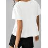 image:imageSidefeel Womens Short Sleeve Casual Basic T Shirts Summer Round Neck Pleated Tee Tops Blouses