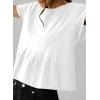 image:imageSidefeel Womens Short Sleeve Casual Basic T Shirts Summer Round Neck Pleated Tee Tops Blouses
