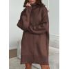 image:imageSidefeel Womens Sweater Dress 2024 Fall Long Sleeve High Neck Ribbed Knit Winter Dress