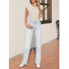image:imageSidefeel Womens Tops Casual Crewneck Cap Sleeve Tops Ribbed Raw Hem Summer T Shirts Slim Fit Basic Tees BlousesApricot