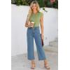 image:imageSidefeel Womens Tops Casual Crewneck Cap Sleeve Tops Ribbed Raw Hem Summer T Shirts Slim Fit Basic Tees BlousesGreen