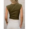 image:imageSidefeel Womens Tops Casual Crewneck Cap Sleeve Tops Ribbed Raw Hem Summer T Shirts Slim Fit Basic Tees BlousesMoss Green