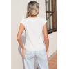 image:imageSidefeel Womens Tops Casual Crewneck Cap Sleeve Tops Ribbed Raw Hem Summer T Shirts Slim Fit Basic Tees BlousesWhite