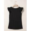image:imageSidefeel Womens V Neck Summer Tops Ruffle Sleeveless Slim Fit T Shirts Casual Blouses 2026Black