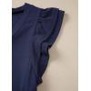 image:imageSidefeel Womens V Neck Summer Tops Ruffle Sleeveless Slim Fit T Shirts Casual Blouses 2026Navy Blue