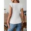 image:imageSidefeel Womens V Neck Summer Tops Ruffle Sleeveless Slim Fit T Shirts Casual Blouses 2026White
