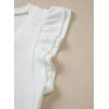 image:imageSidefeel Womens V Neck Summer Tops Ruffle Sleeveless Slim Fit T Shirts Casual Blouses 2026White