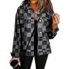 image:imageSidefeel Womens Oversized Denim Jacket Casual Plaid Pockets Jean Jacket Autumn Spring