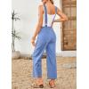 image:imageSidefeel Overalls for Women Casual Stretchy Adjustable Strap Denim Jumpsuits Wide Leg Loose Fit Cropped Jean Rompers