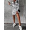 image:imageSidefeel Womens 2024 Fall Sweater Dress Long Sleeve V Neck Striped Knit Bodycon Winter Dresses
