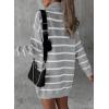 image:imageSidefeel Womens 2024 Fall Sweater Dress Long Sleeve V Neck Striped Knit Bodycon Winter Dresses