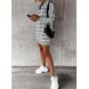 image:imageSidefeel Womens 2024 Fall Sweater Dress Long Sleeve V Neck Striped Knit Bodycon Winter Dresses