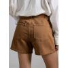 image:imageSidefeel Womens Jean Shorts High Waisted Stretchy Casual Side Seam Denim ShortsBrown