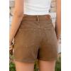 image:imageSidefeel Womens Jean Shorts High Waisted Stretchy Casual Side Seam Denim ShortsBrown