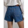 image:imageSidefeel Womens Jean Shorts High Waisted Stretchy Casual Side Seam Denim ShortsDeep Blue