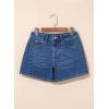 image:imageSidefeel Womens Jean Shorts High Waisted Stretchy Casual Side Seam Denim ShortsDeep Blue