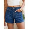 image:imageSidefeel Womens Jean Shorts High Waisted Stretchy Casual Side Seam Denim ShortsDeep Blue