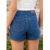 image:imageSidefeel Womens Jean Shorts High Waisted Stretchy Casual Side Seam Denim ShortsDeep Blue