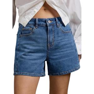 image:imageSidefeel Womens Jean Shorts High Waisted Stretchy Casual Side Seam Denim ShortsBlue