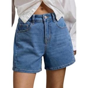 image:imageSidefeel Womens Jean Shorts High Waisted Stretchy Casual Side Seam Denim ShortsLight Blue