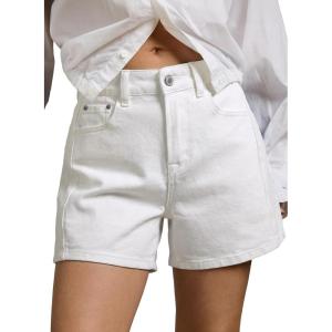image:imageSidefeel Womens Jean Shorts High Waisted Stretchy Casual Side Seam Denim ShortsWhite