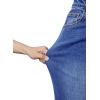 image:imageSidefeel Womens Jeans Wide Leg High Rise Stretchy Jeans Ruffle Hem Straight Leg Denim Pants with PocketsDark Blue
