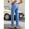 image:imageSidefeel Womens Jeans Wide Leg High Rise Stretchy Jeans Ruffle Hem Straight Leg Denim Pants with PocketsIceland Blue