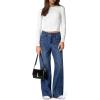 image:imageSidefeel Womens Wide Leg Jeans High Waisted Stretchy Straight Leg Jeans Trendy Seamed Front Loose Denim PantsBlue