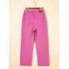 image:imageSidefeel Womens Wide Leg Jeans High Waisted Stretchy Straight Leg Jeans Trendy Seamed Front Loose Denim PantsHot Pink