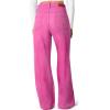 image:imageSidefeel Womens Wide Leg Jeans High Waisted Stretchy Straight Leg Jeans Trendy Seamed Front Loose Denim PantsHot Pink