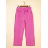 image:imageSidefeel Womens Wide Leg Jeans High Waisted Stretchy Straight Leg Jeans Trendy Seamed Front Loose Denim PantsHot Pink