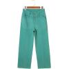 image:imageSidefeel Womens Wide Leg Jeans High Waisted Stretchy Straight Leg Jeans Trendy Seamed Front Loose Denim PantsLake Green