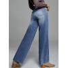 image:imageSidefeel Womens Wide Leg Jeans High Waisted Stretchy Straight Leg Jeans Trendy Seamed Front Loose Denim PantsLight Blue