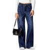 image:imageSidefeel Womens Wide Leg Jeans High Waisted Stretchy Straight Leg Jeans Trendy Seamed Front Loose Denim PantsNavy Blue