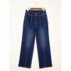 image:imageSidefeel Womens Wide Leg Jeans High Waisted Stretchy Straight Leg Jeans Trendy Seamed Front Loose Denim PantsNavy Blue