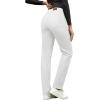 image:imageSidefeel Womens Straight Leg Jeans High Waisted Stretchy Rhinestone Wide Leg Denim PantsWhite