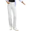 image:imageSidefeel Womens Straight Leg Jeans High Waisted Stretchy Rhinestone Wide Leg Denim PantsWhite